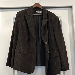 Brown Pinstripe Women's Blazer